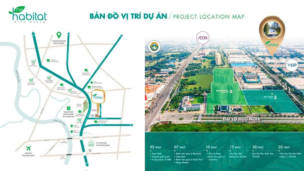 vị trí căn hộ the habitat bình dương